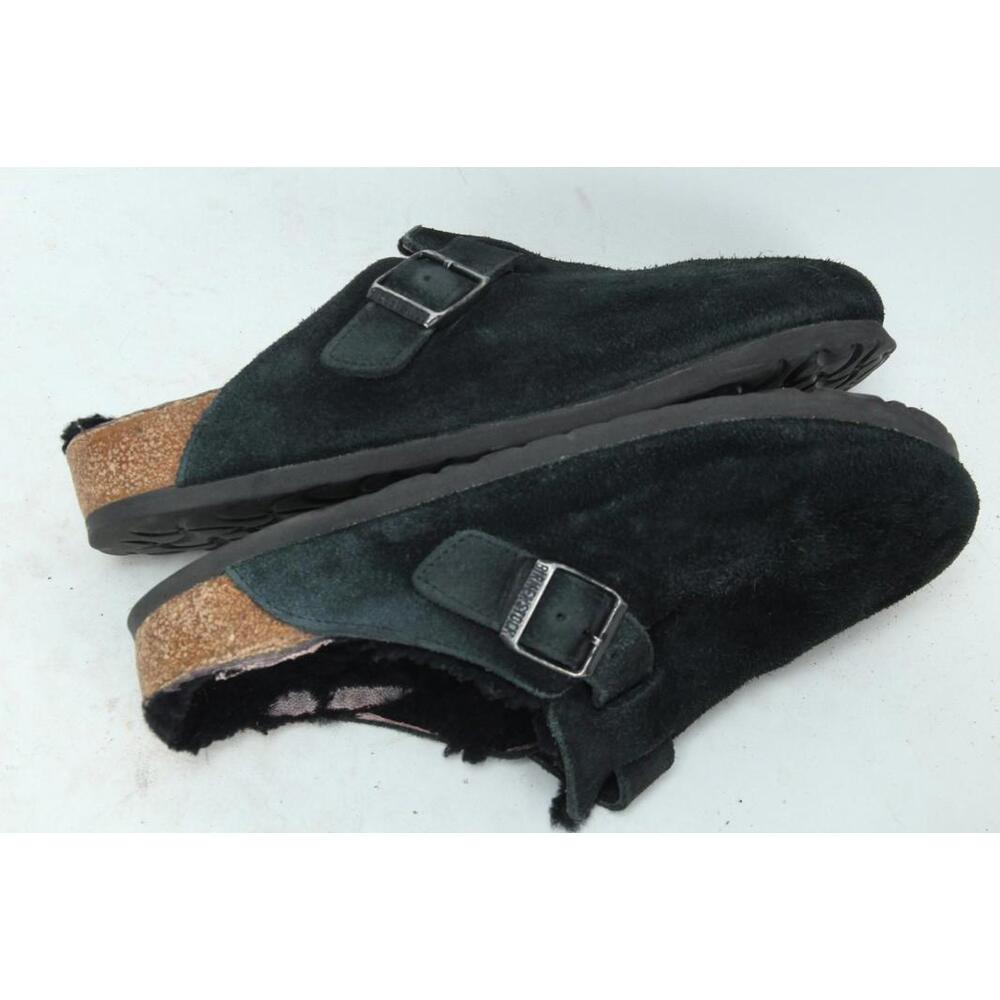Birkenstock Boston Shearling Clogs Shoes Slip On Black Suede Women's 39 / 8 - Picture 6 of 12